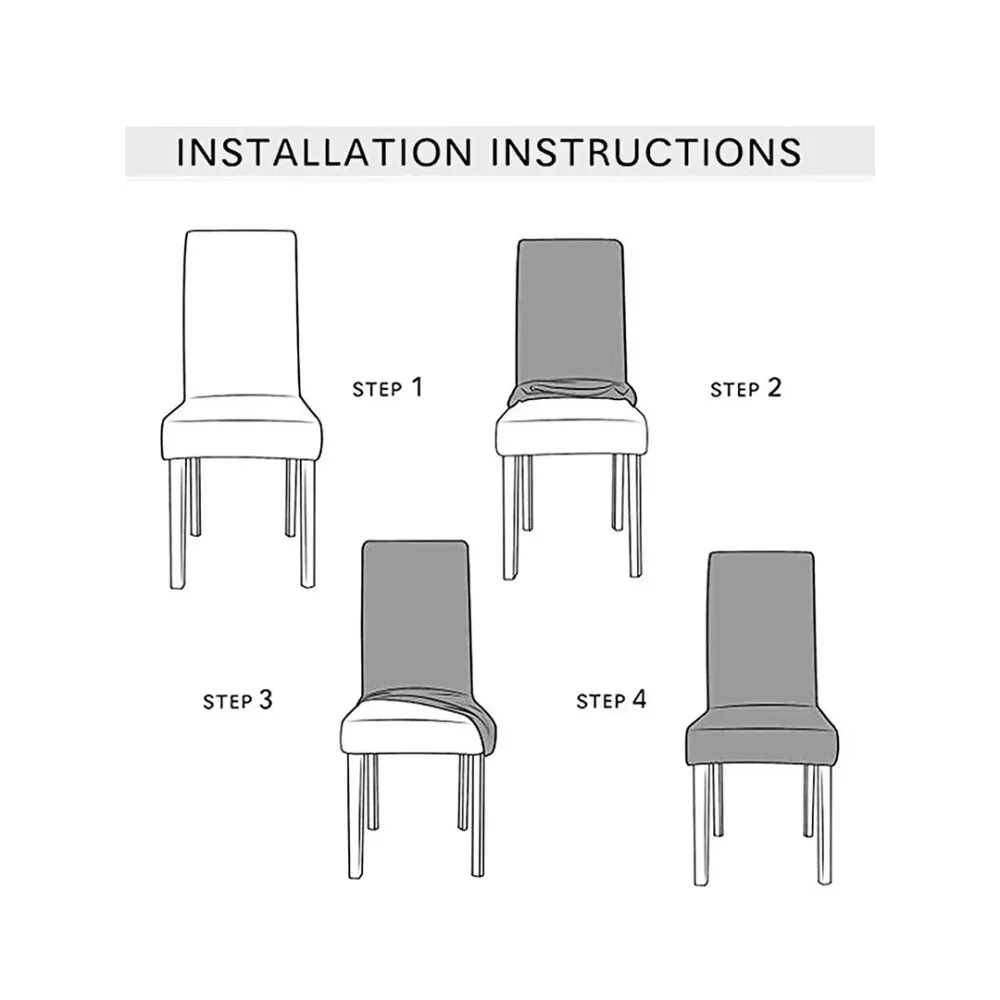 Cortina Spandex Stretchable Beige Leafy Print Polyester Chair Cover (Set of 2, 4 & 6) Pack of 2