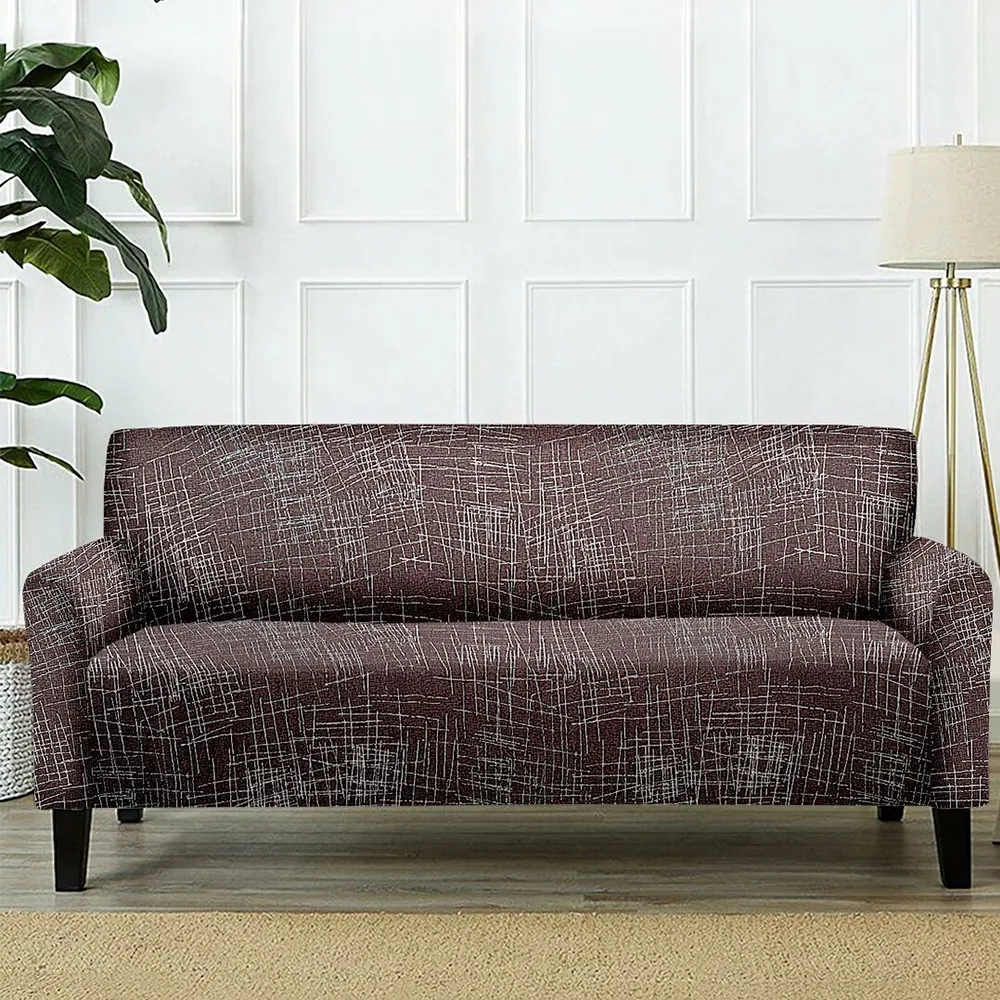 Cortina Spandex  Stretchable Brown Sofa Slipcover One Seater Sofa Slipcover