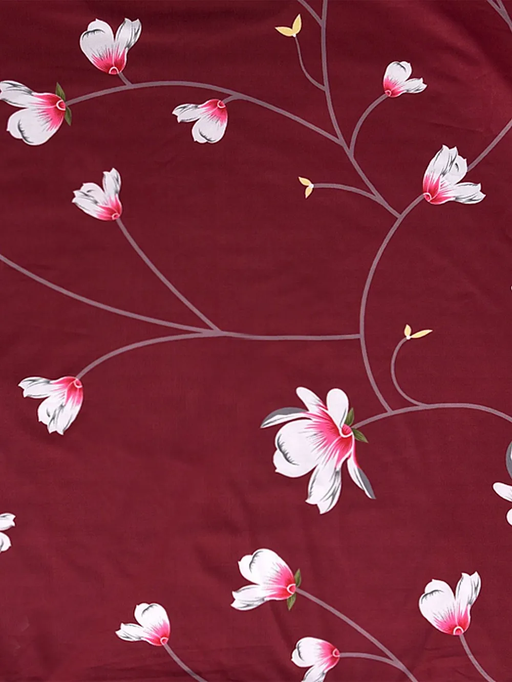 Cortina Spandex Stretchable Floral Print Maroon Sofa Slipcover One Seater Sofa Slipcover