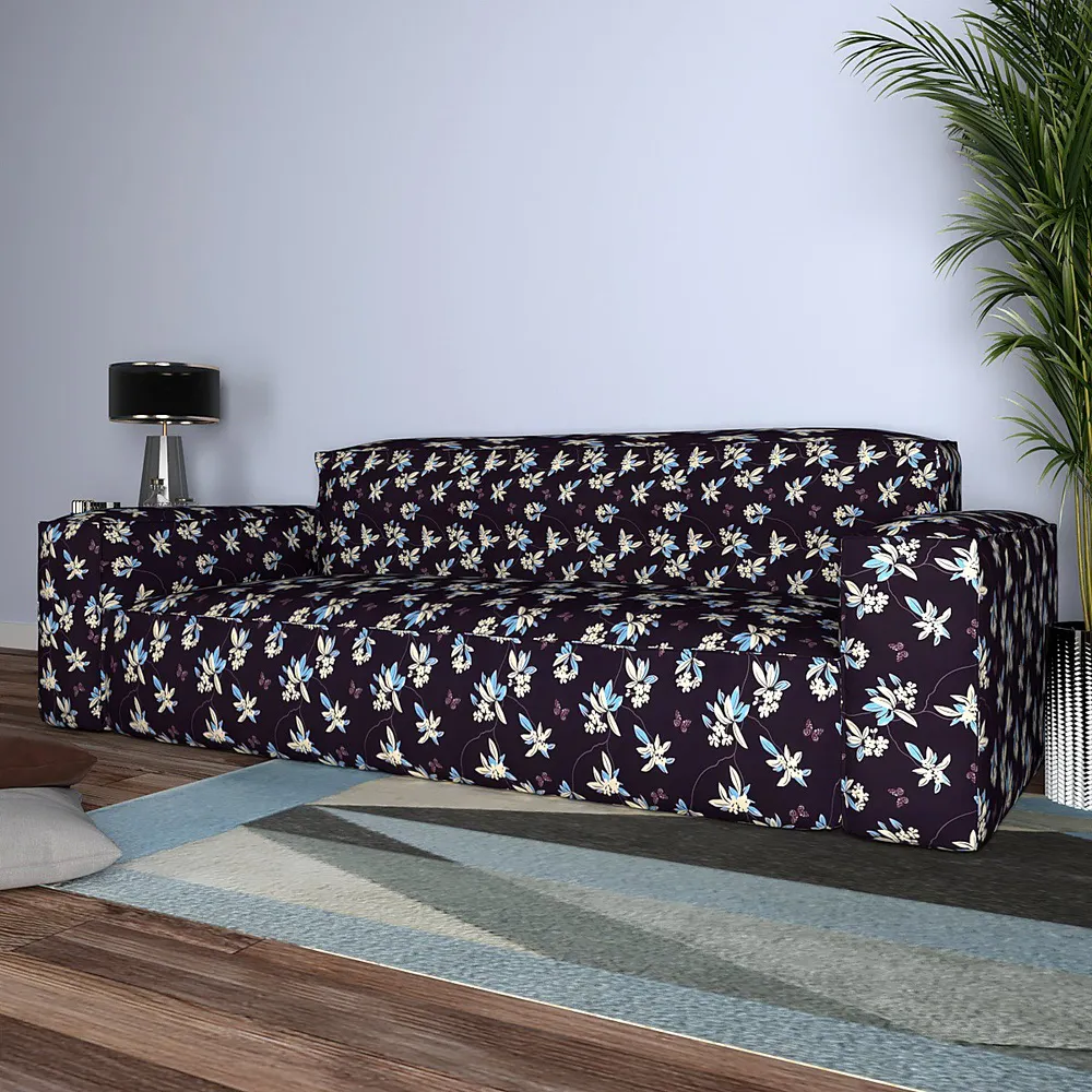 Cortina Spandex Stretchable Floral Print Sofa Slip cover One Seater Sofa Slipcover