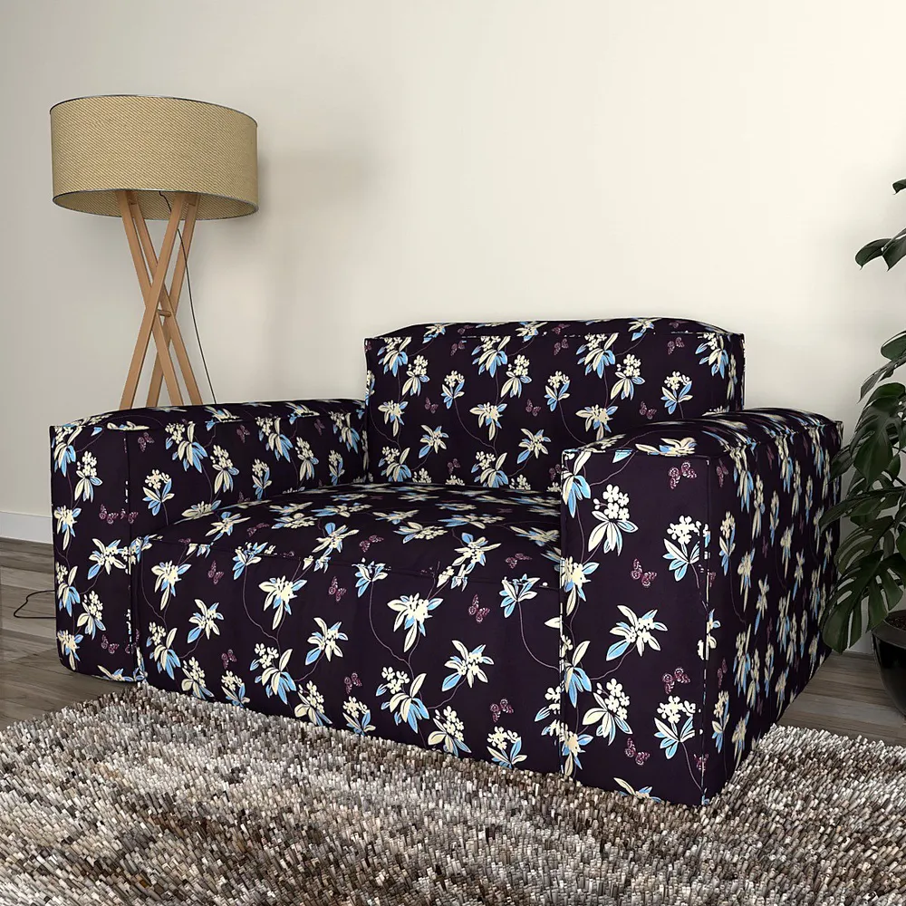 Cortina Spandex Stretchable Floral Print Sofa Slip cover One Seater Sofa Slipcover