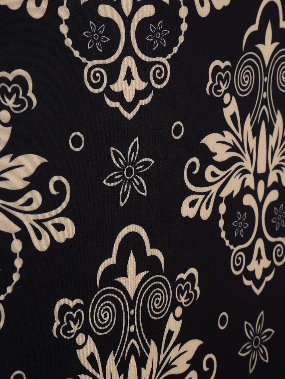 Cortina Spandex Stretchable Floral Printed Elastic Black Chair Cover Pack of 2