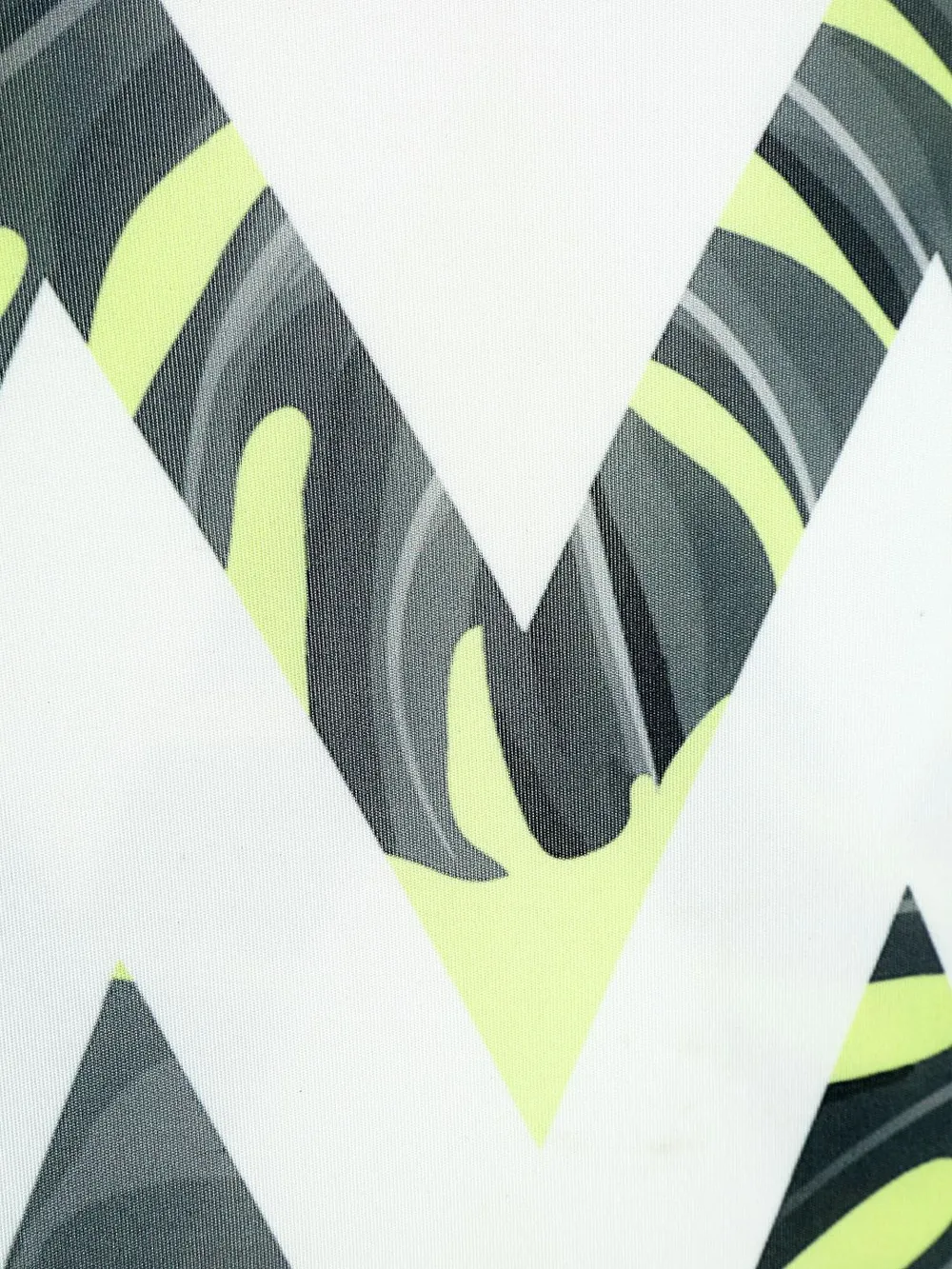 Cortina Spandex Stretchable Geometric Printed Elastic Green Chair Cover Pack of 2