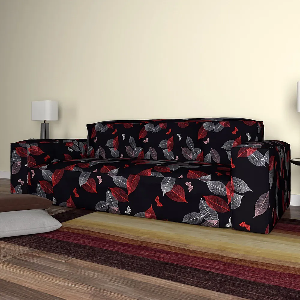 Cortina Spandex Stretchable Leaf Print Sofa Slip cover One Seater Sofa Slipcover