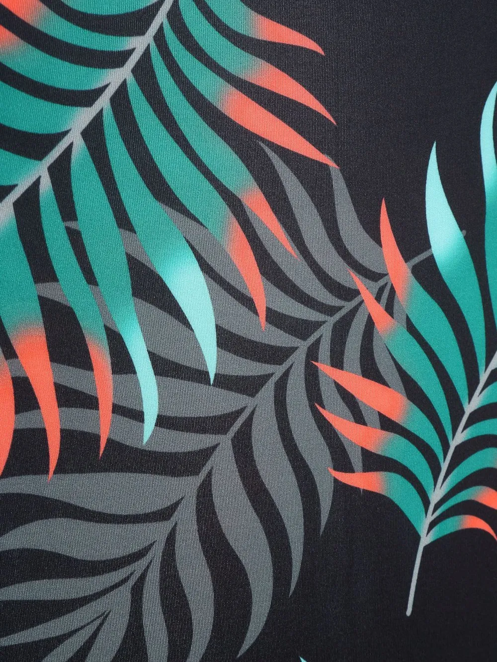 Cortina Spandex Stretchable Leaf Printed Elastic Black Chair Cover Pack of 2