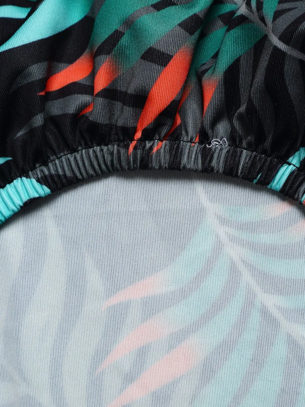 Cortina Spandex Stretchable Leaf Printed Elastic Black Chair Cover Pack of 2