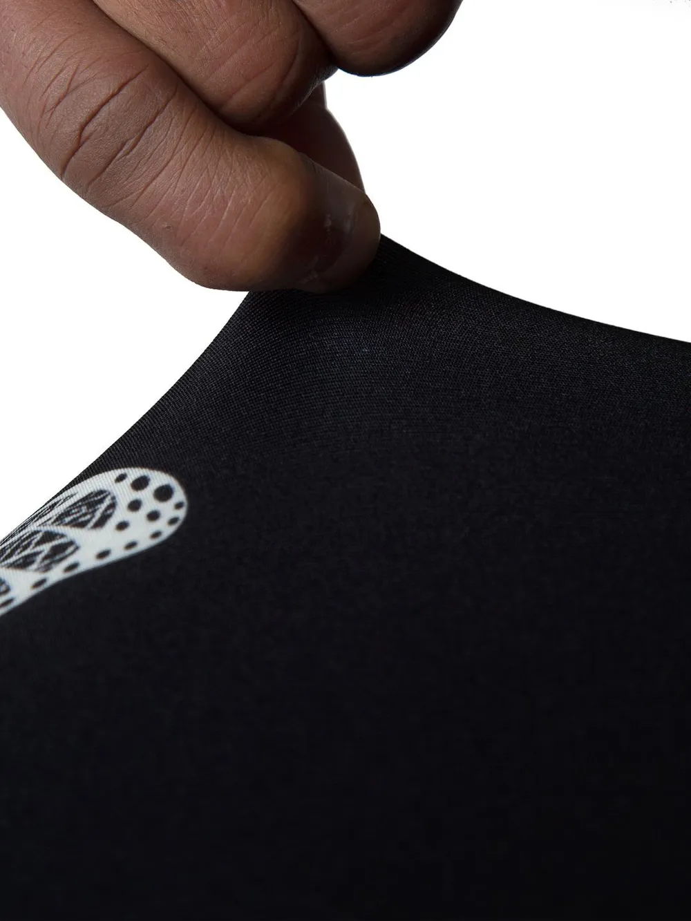 Cortina Spandex Stretchable Leaf Printed Elastic Black Chair Cover Pack of 2