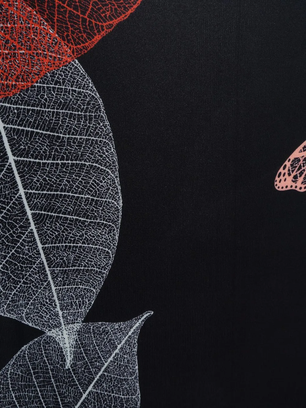 Cortina Spandex Stretchable Leaf Printed Elastic Black Chair Cover Pack of 2