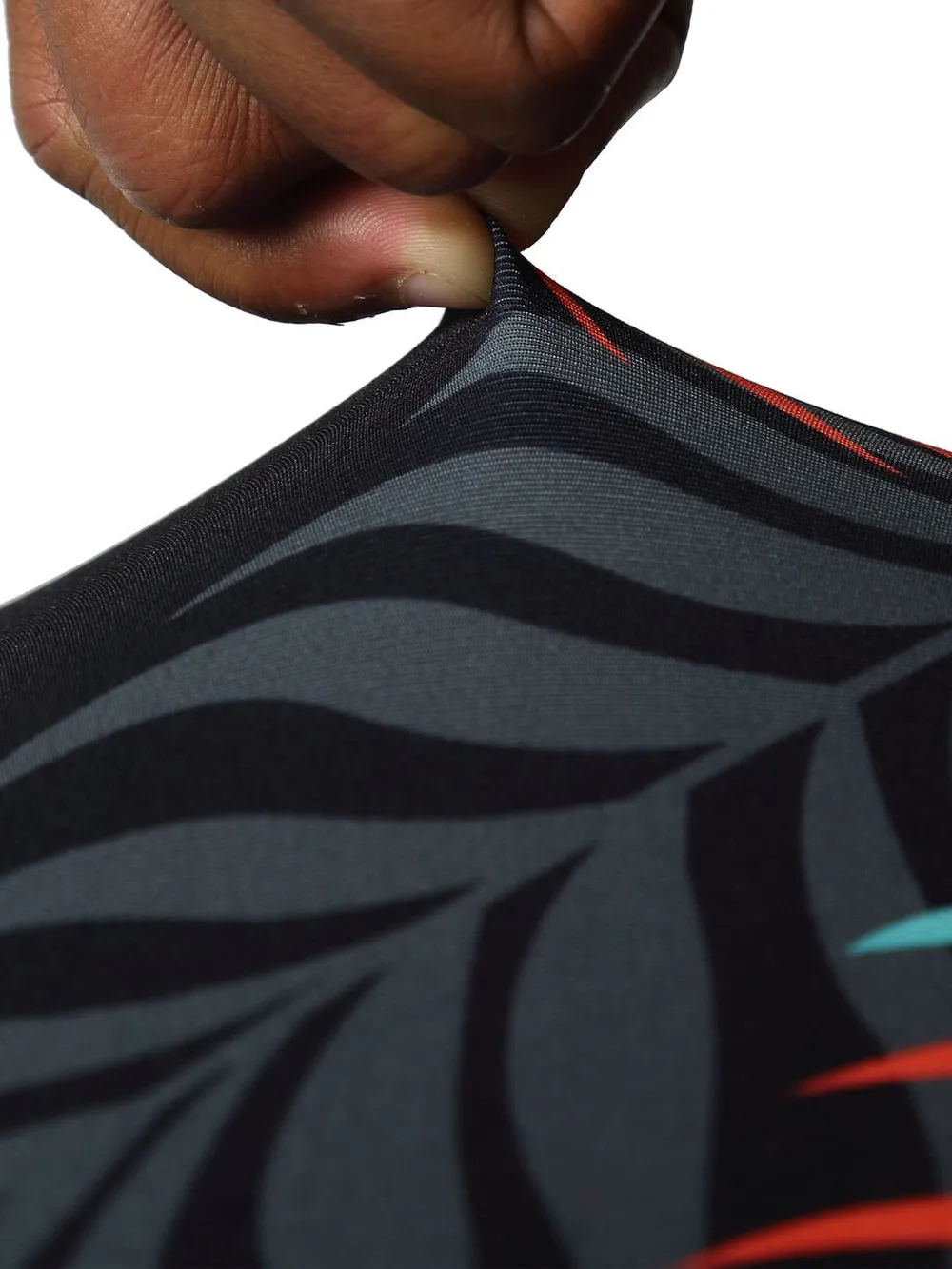 Cortina Spandex Stretchable Leaf Printed Elastic Black Chair Cover Pack of 2