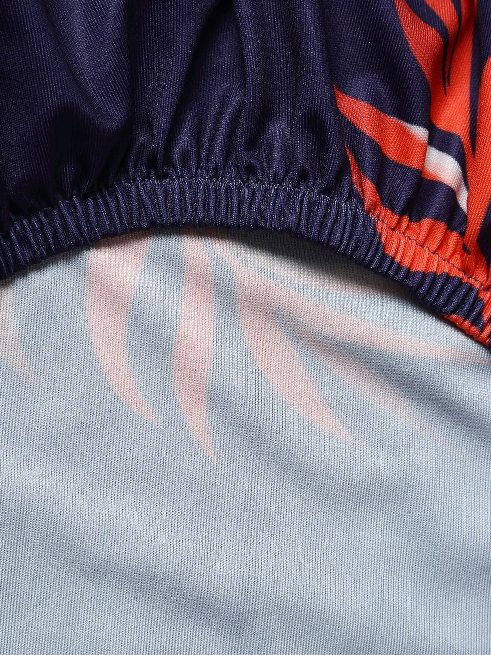 Cortina Spandex Stretchable Leaf Printed Elastic Navy Blue Chair Cover Pack of 2