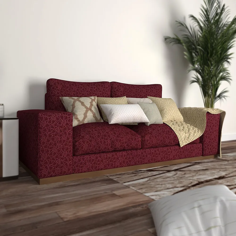 Cortina Spandex Stretchable Printed Maroon Sofa Slip cover One Seater Sofa Slipcover