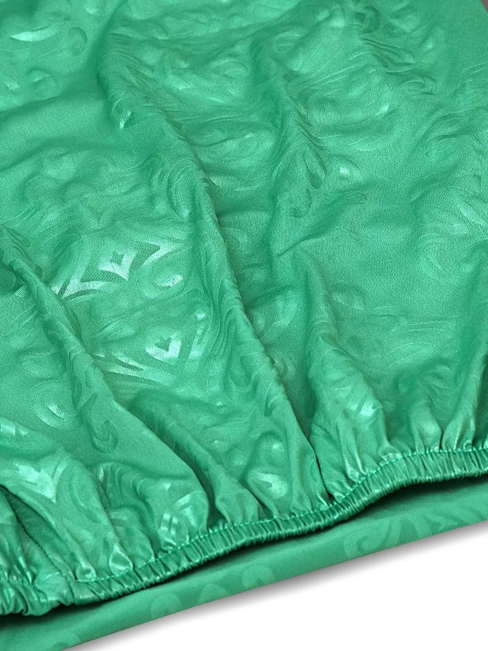 Cortina spandex Stretchable Solid Printed Green Chair Cover Pack of 2