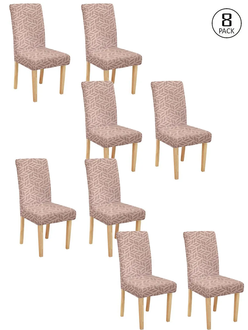 Cortina spandex Stretchable Solid Printed Pink Chair Cover Pack of 2