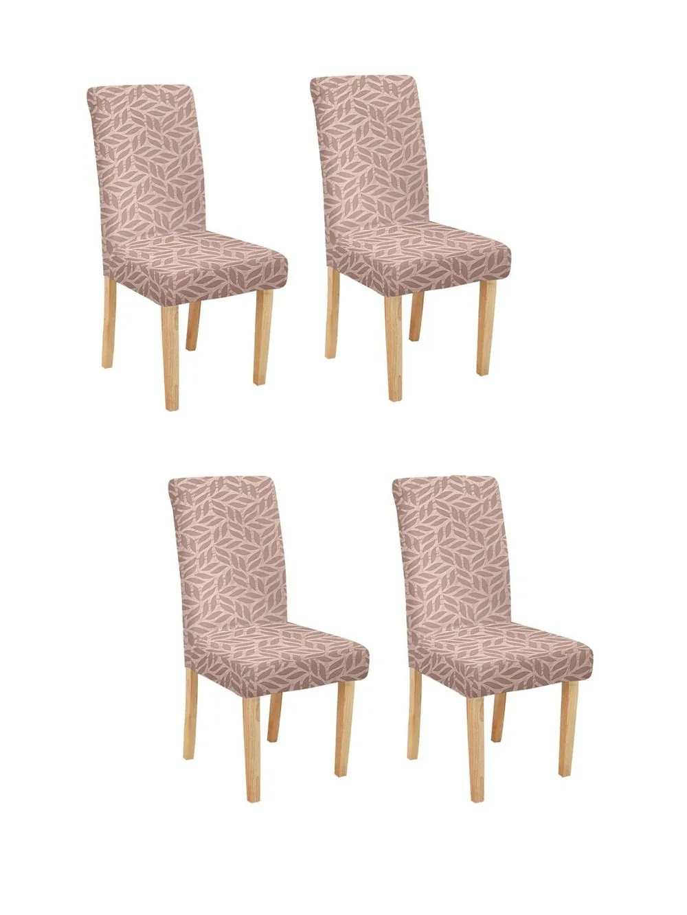 Cortina spandex Stretchable Solid Printed Pink Chair Cover Pack of 2