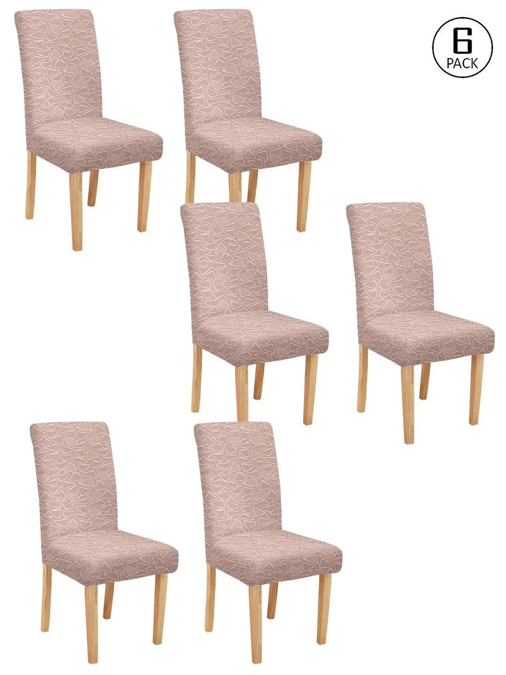 Cortina spandex Stretchable Solid Printed Pink Chair Cover Pack of 2