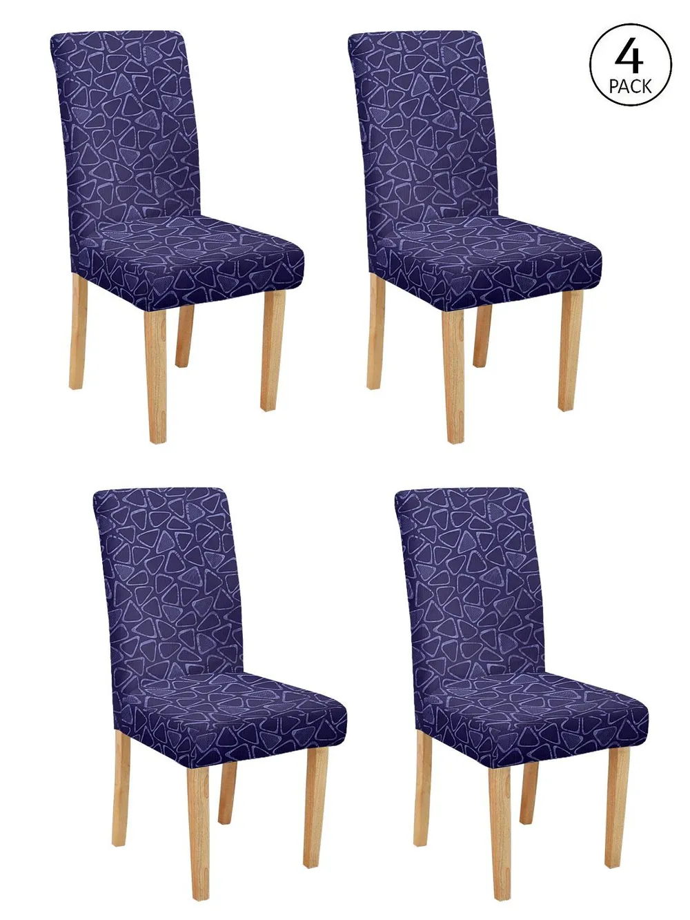 Cortina spandex Stretchable Solid Printed Purple Chair Cover Pack of 2