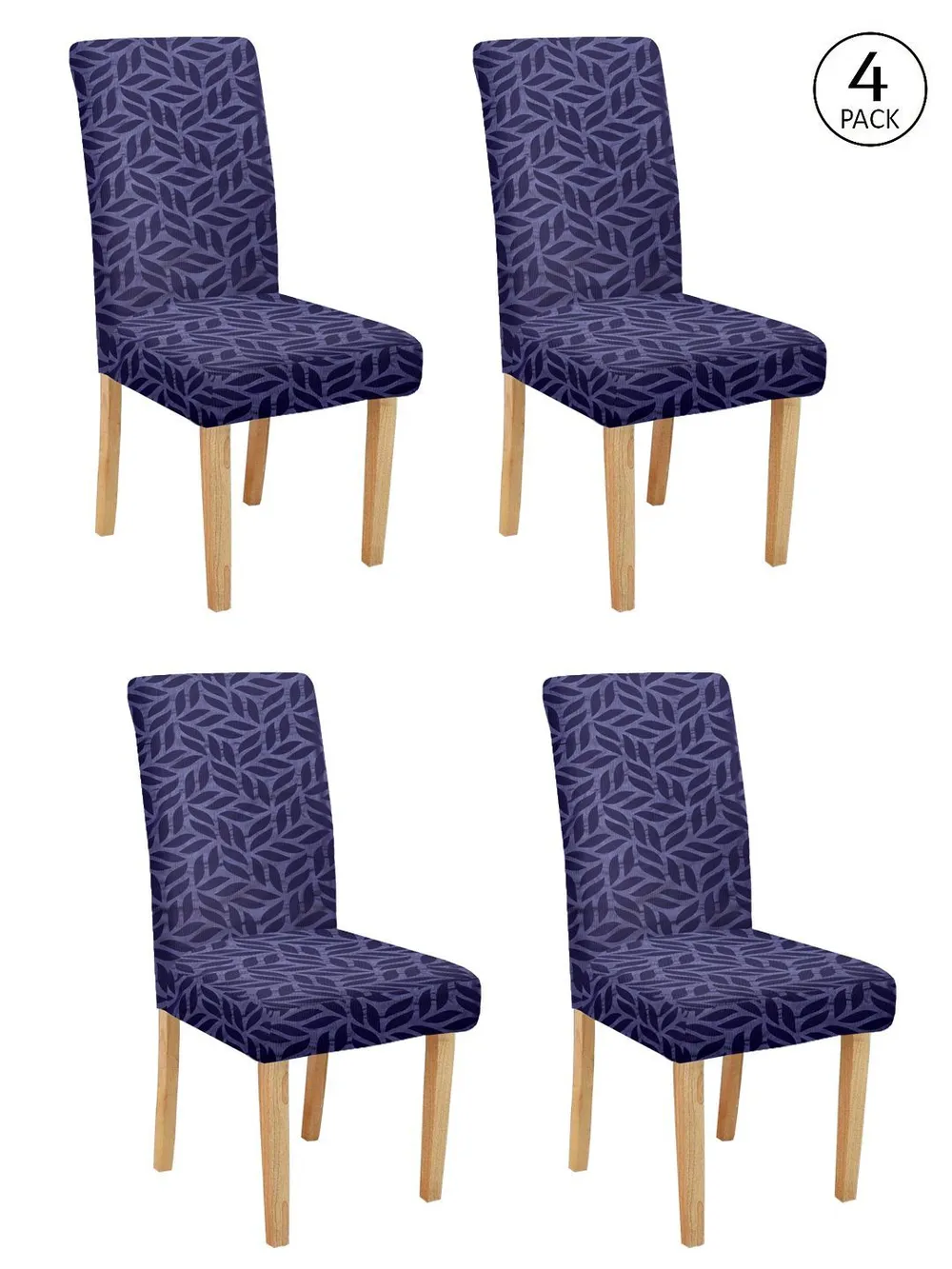 Cortina spandex Stretchable Solid Printed Purple Chair Cover Pack of 2