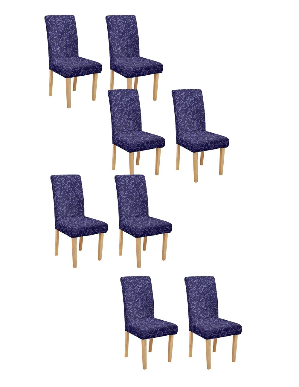 Cortina spandex Stretchable Solid Printed Purple Chair Cover Pack of 2