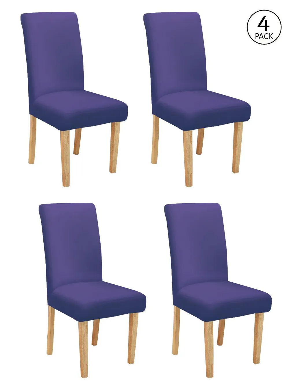 Cortina spandex Stretchable Solid Purple Chair Cover Pack of 2