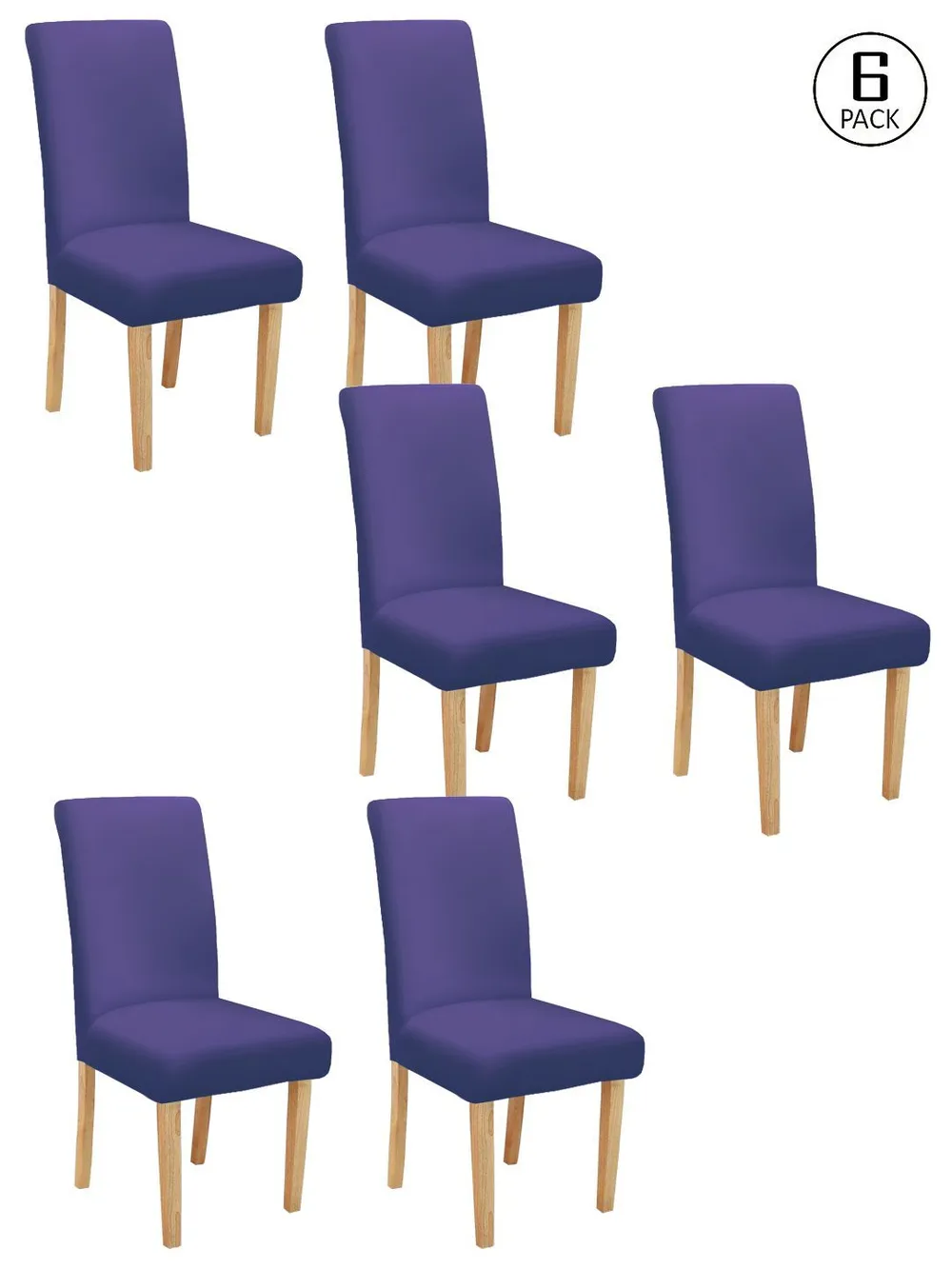 Cortina spandex Stretchable Solid Purple Chair Cover Pack of 2