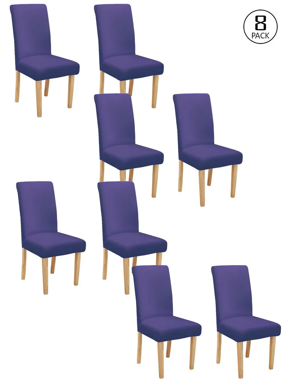 Cortina spandex Stretchable Solid Purple Chair Cover Pack of 2