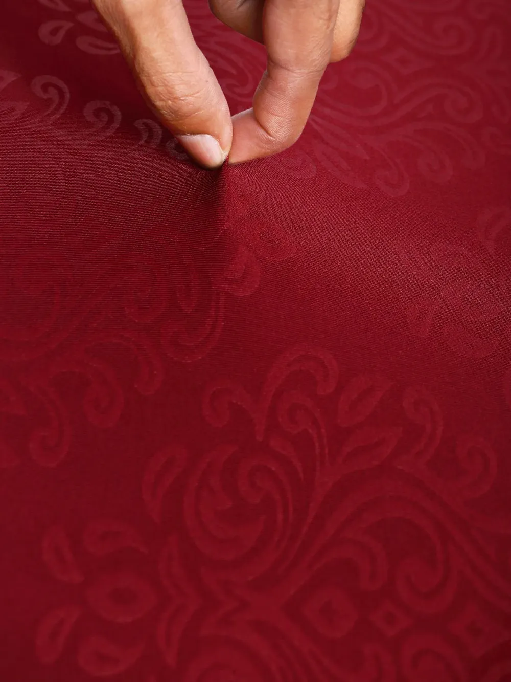 Cortina Spandex Stretchable Solid Textured Elastic Red Chair Cover Pack of 2