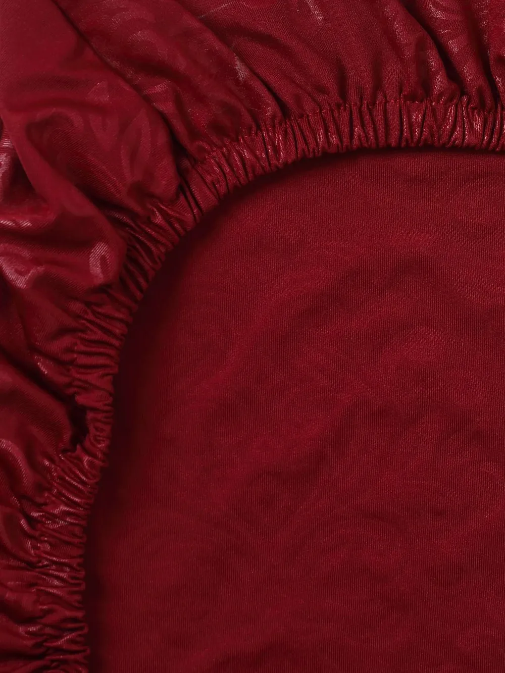 Cortina Spandex Stretchable Solid Textured Elastic Red Chair Cover Pack of 2