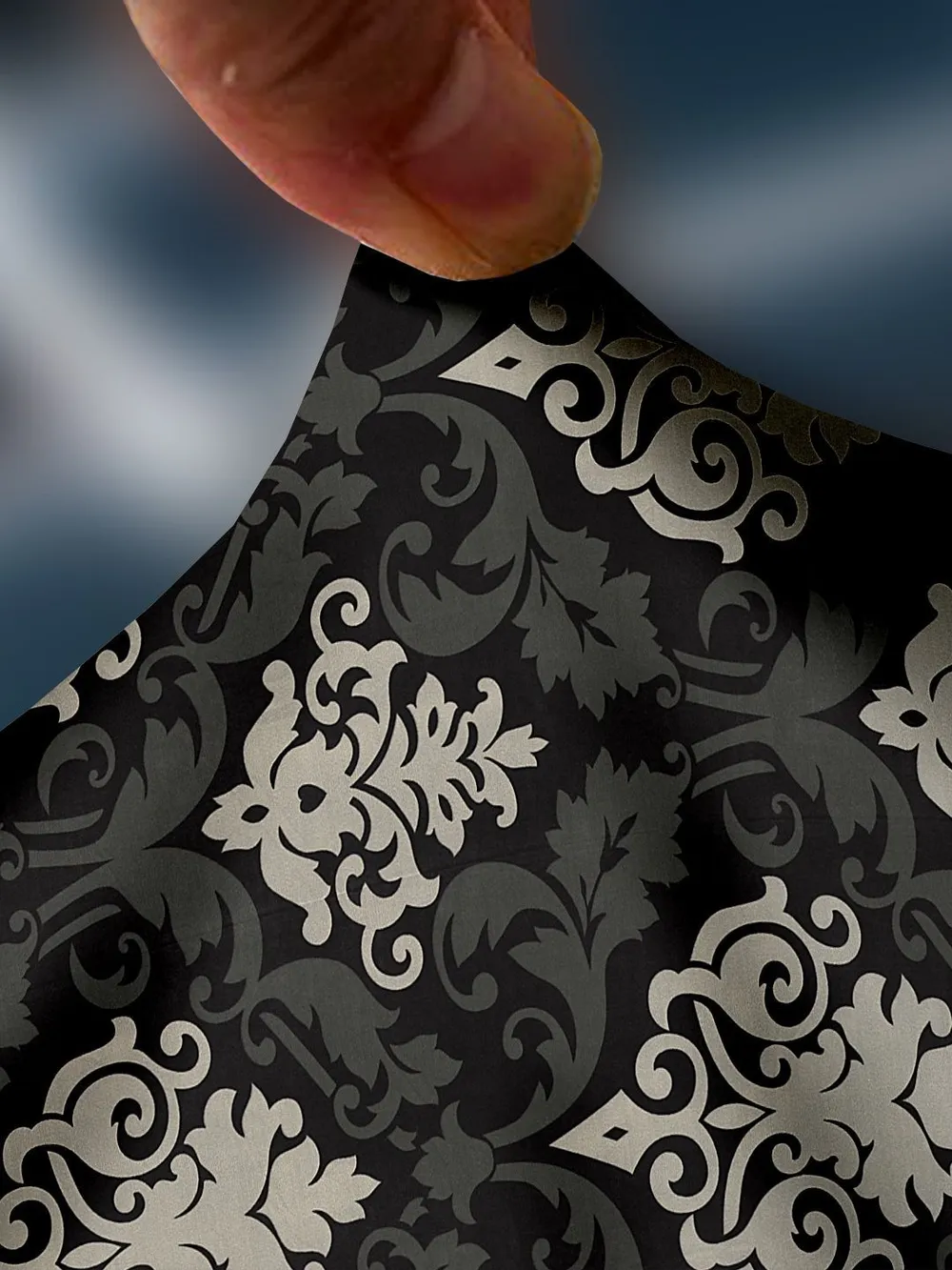 Cortina Spandex Stretchable Traditional Motif Black Sofa Slipcover One Seater Sofa Slipcover