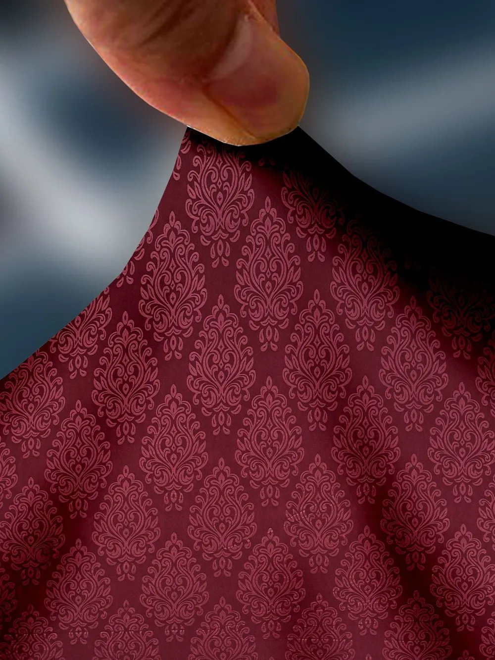 Cortina Spandex Stretchable Traditional Motif Maroon Sofa Slip cover One Seater Sofa Slipcover