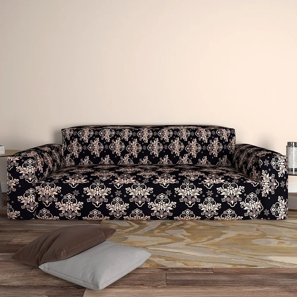 Cortina Spandex Stretchable Traditional Motif Sofa Slip cover One Seater Sofa Slipcover