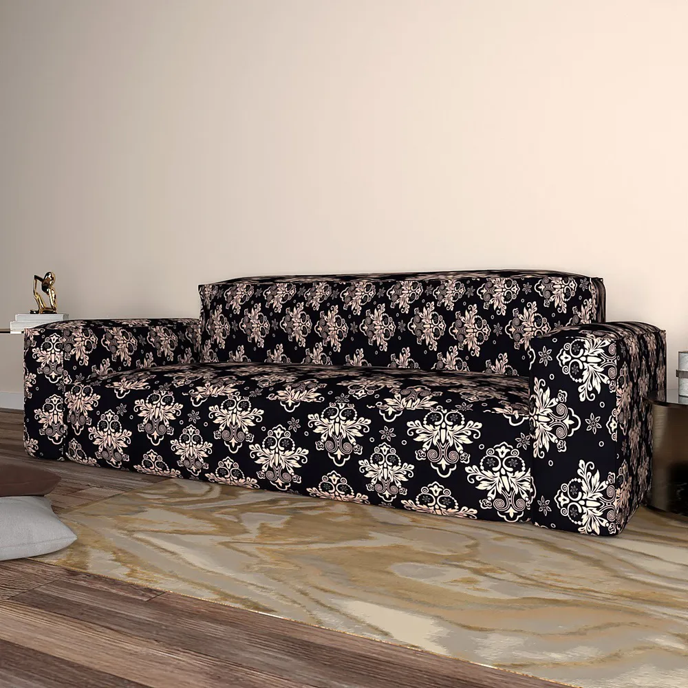 Cortina Spandex Stretchable Traditional Motif Sofa Slip cover One Seater Sofa Slipcover