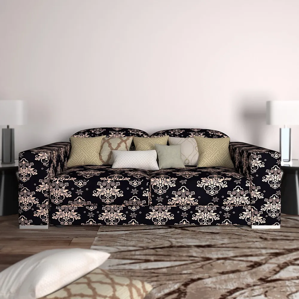 Cortina Spandex Stretchable Traditional Motif Sofa Slip cover One Seater Sofa Slipcover
