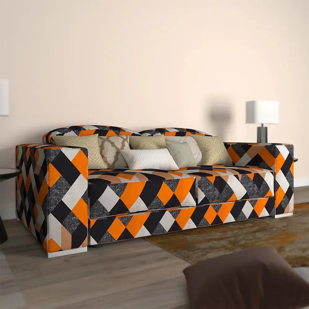 Cortina Spandex Super Stretchable Orange Sofa Slipcover One Seater Sofa Slipcover