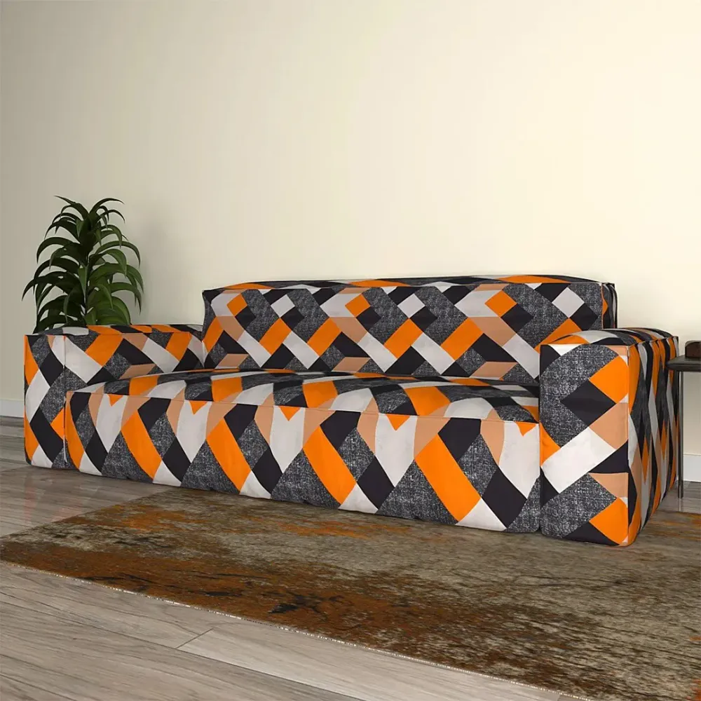 Cortina Spandex Super Stretchable Orange Sofa Slipcover One Seater Sofa Slipcover