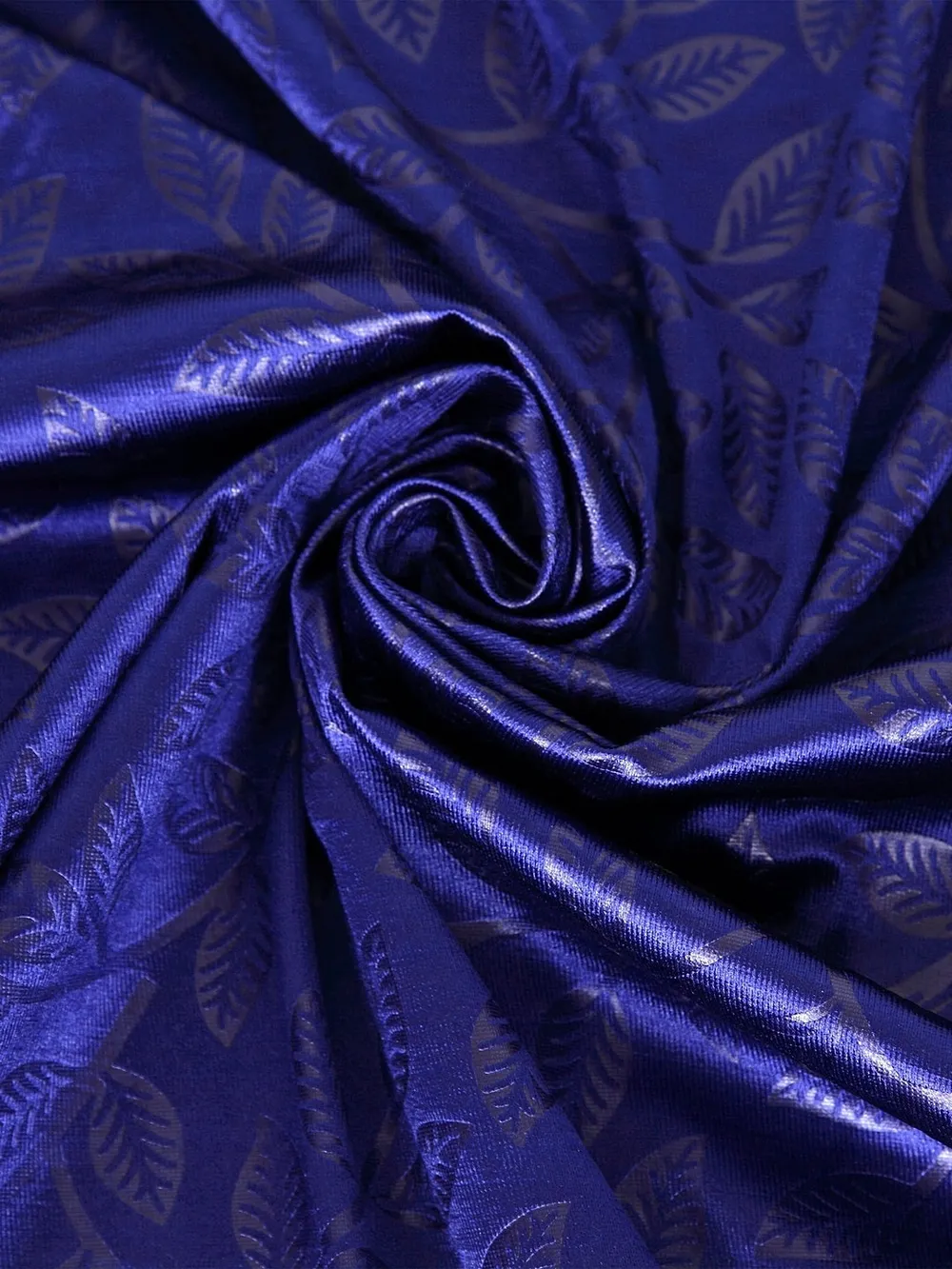 Cortina Violet Leaves Designer Eyelet Door Curtain Regular (Size: 210 cm x 115 cm)