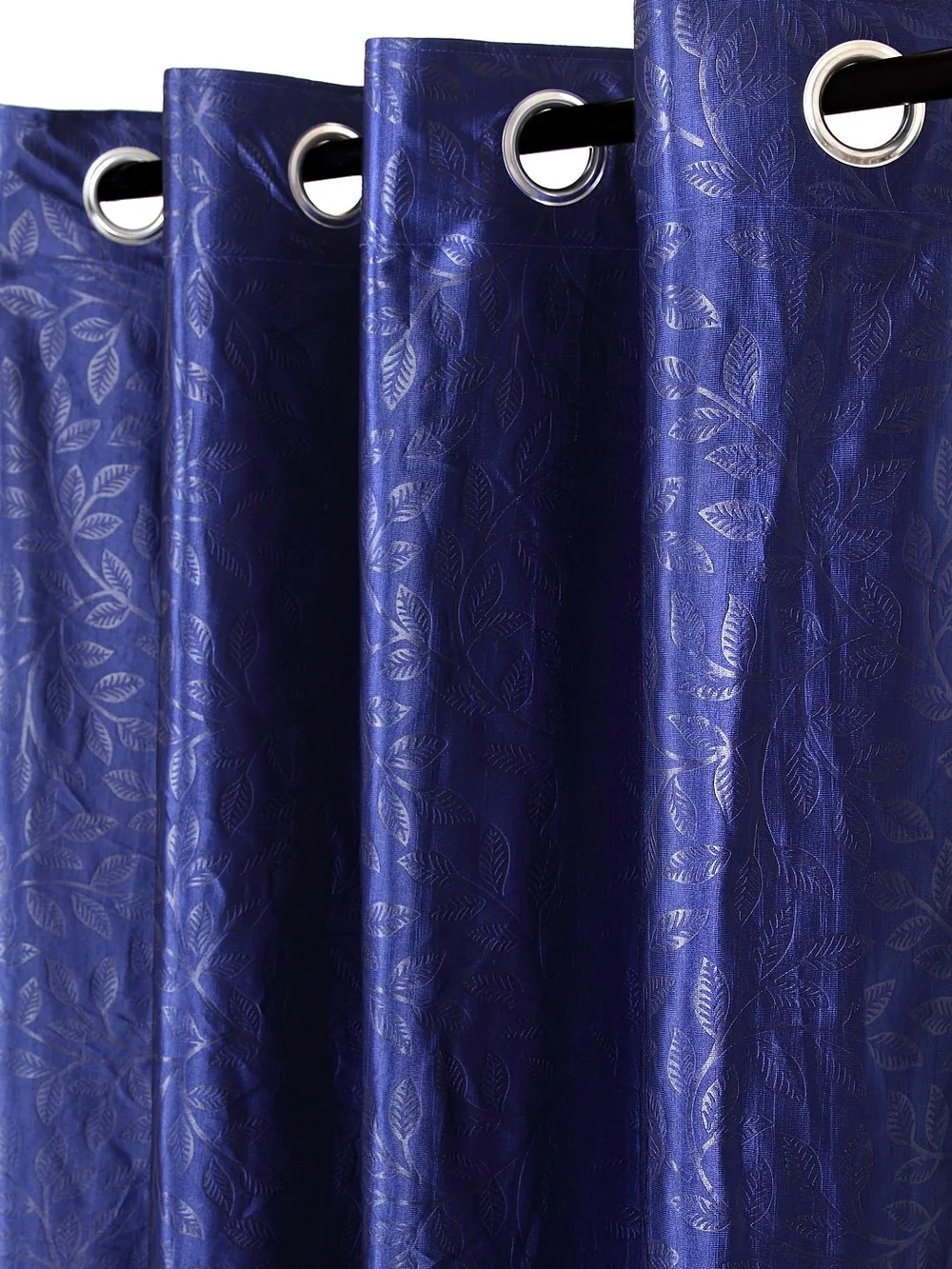 Cortina Violet Leaves Designer Eyelet Door Curtain Regular (Size: 210 cm x 115 cm)