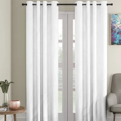 Cortina White Designer Eyelet Door Curtain