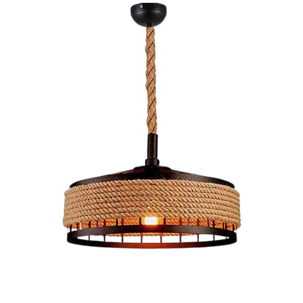 Cotemporary Fusion Rope & Metal Ceiling Light Single Piece