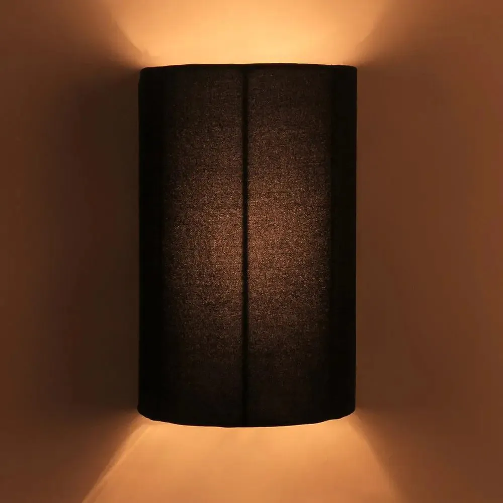 Cotton Black Small Wall Light Fixture Single Piece