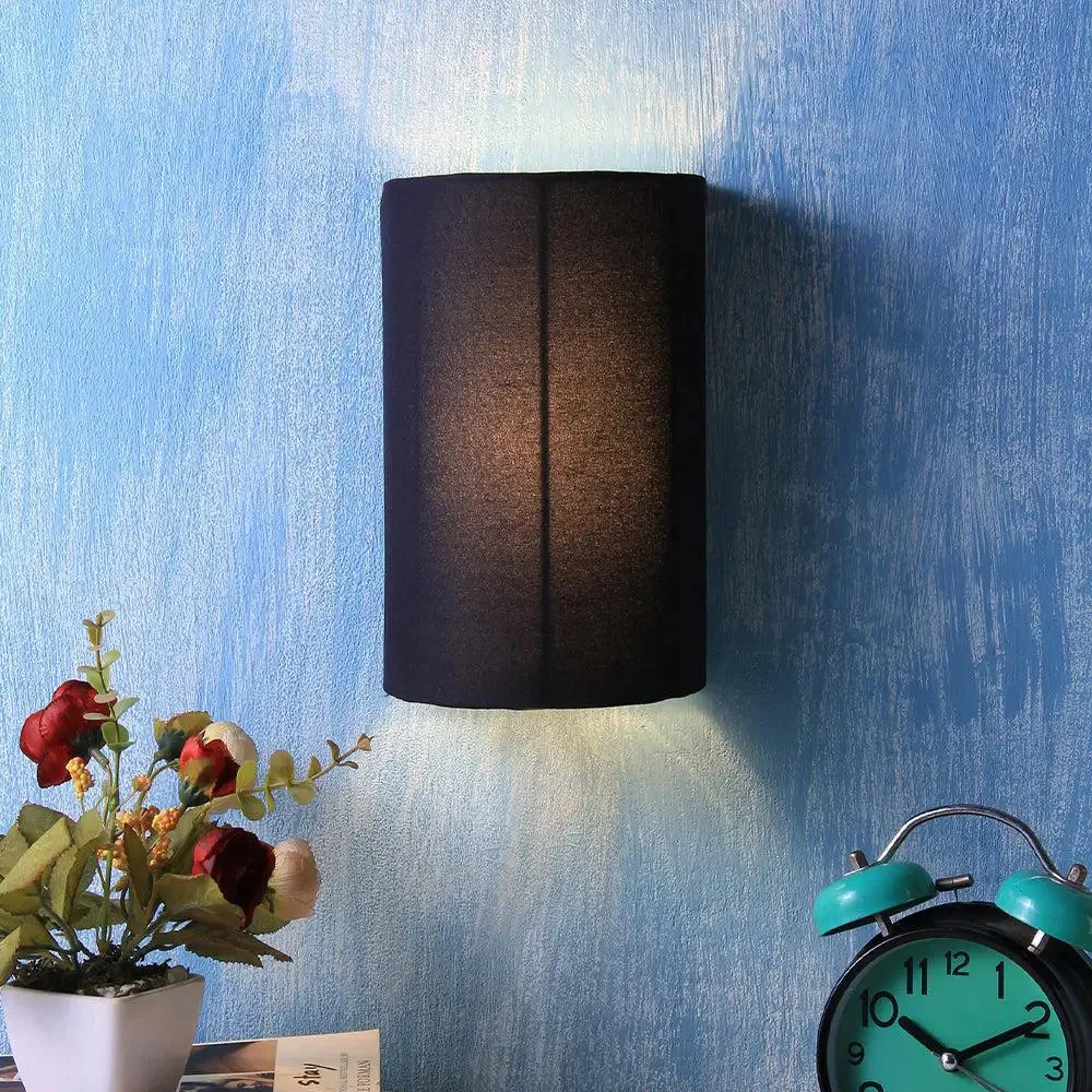 Cotton Black Small Wall Light Fixture Single Piece