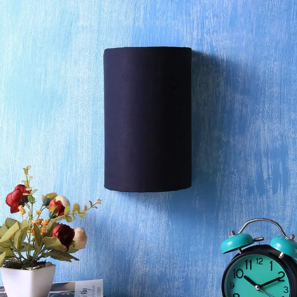 Cotton Black Small Wall Light Fixture Single Piece