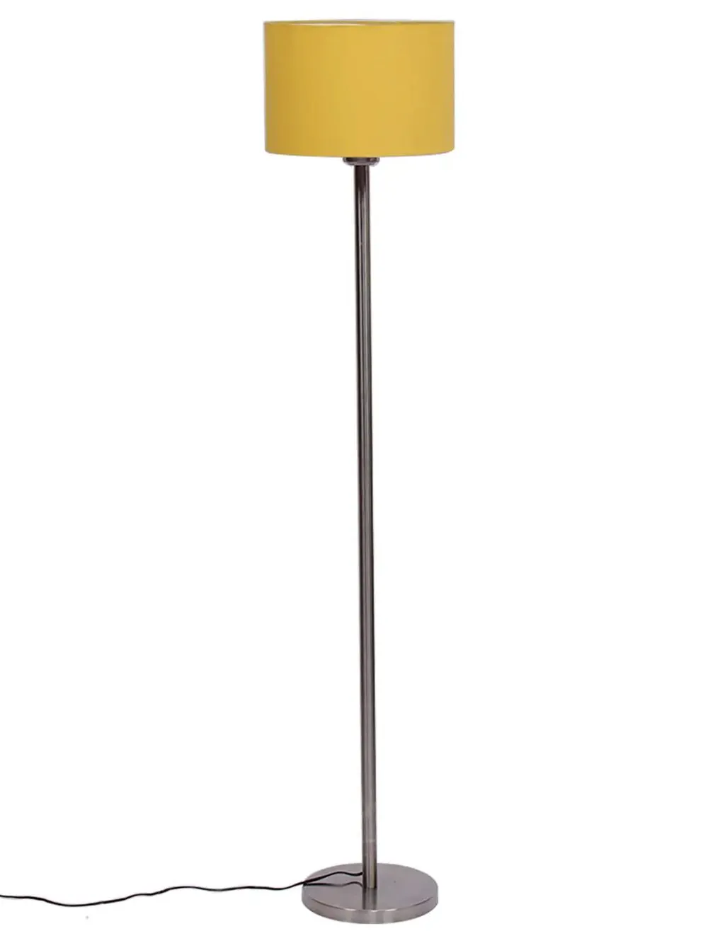 Cotton Drum Designer Steel Floor Lamp for Home Decor Grey