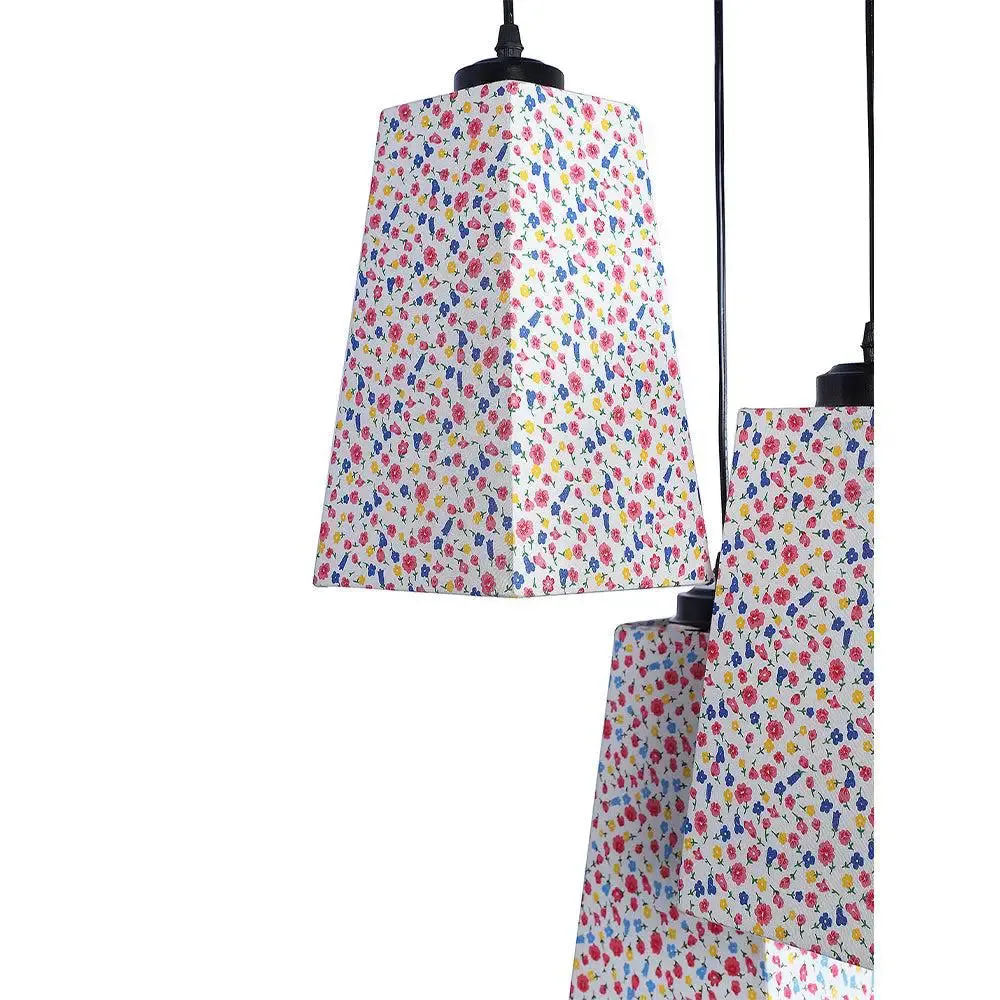 Cotton Pyramid Drum Cluster Hanging Lamps