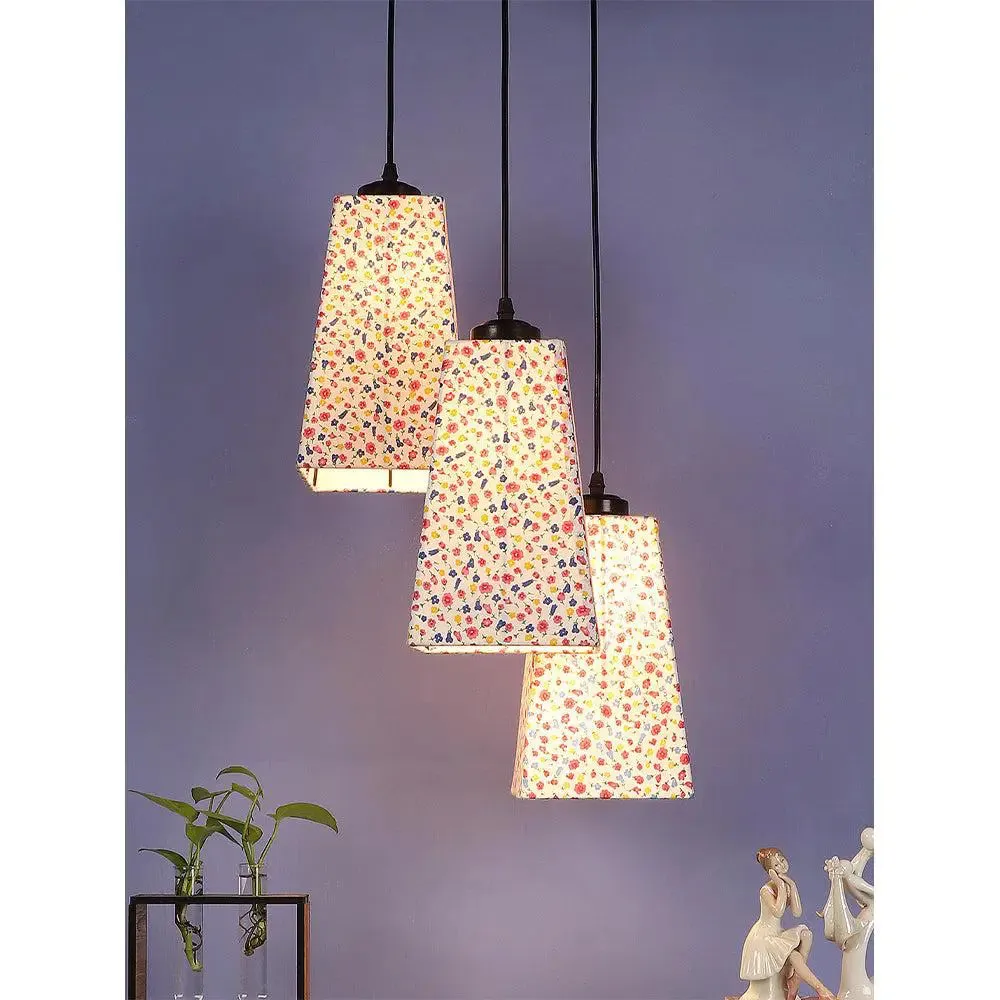 Cotton Pyramid Drum Cluster Hanging Lamps