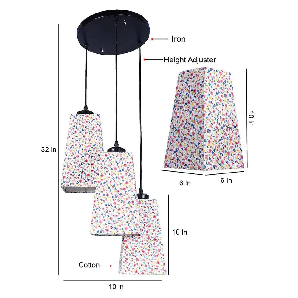 Cotton Pyramid Drum Cluster Hanging Lamps