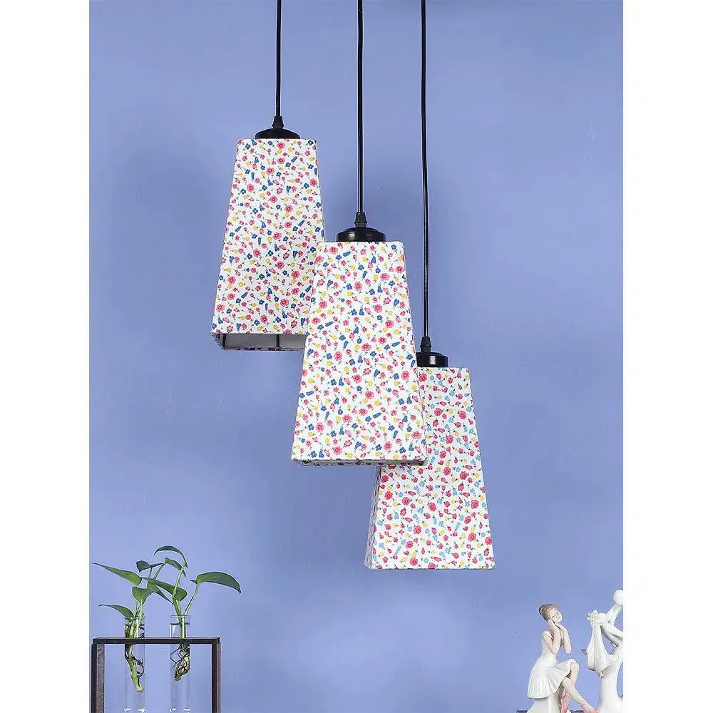 Cotton Pyramid Drum Cluster Hanging Lamps