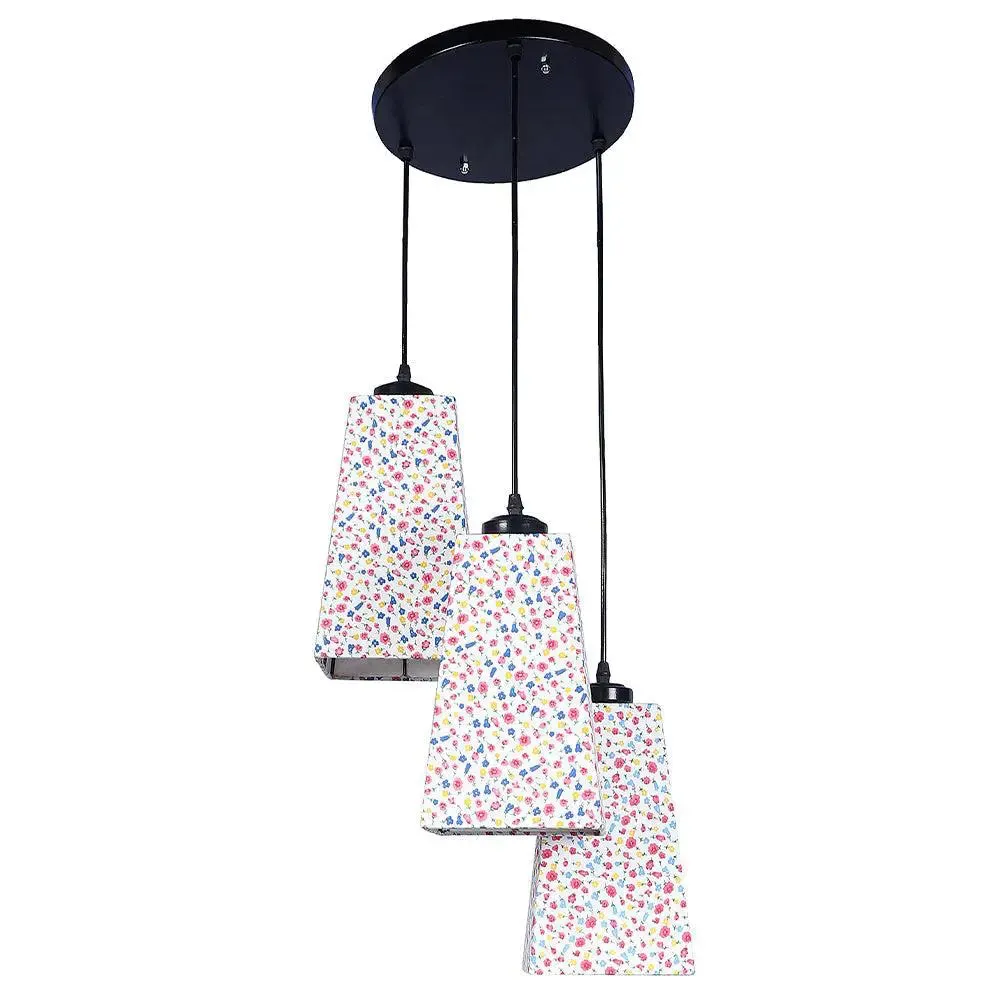 Cotton Pyramid Drum Cluster Hanging Lamps
