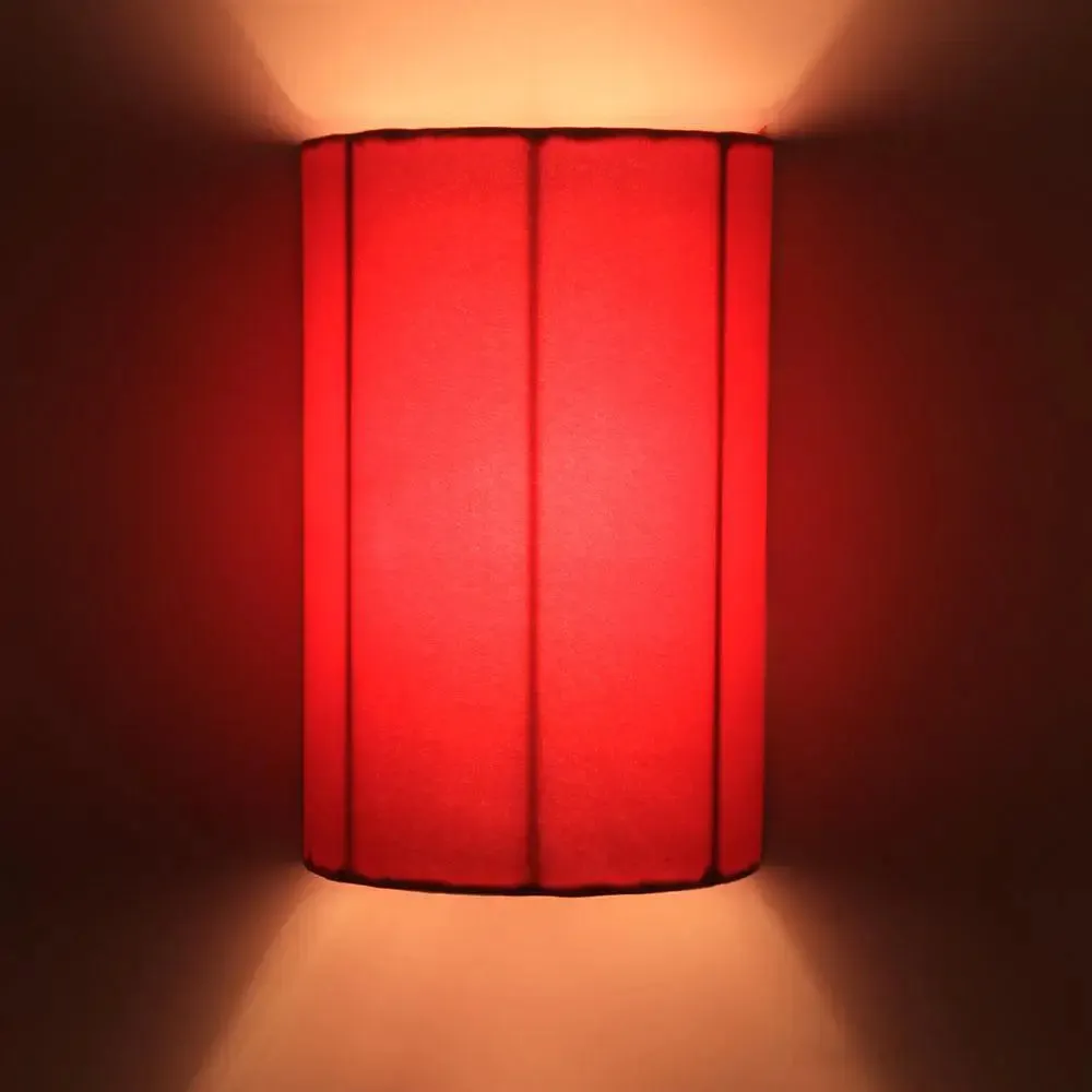 Cotton Red Small Wall Light Fixture Single Piece