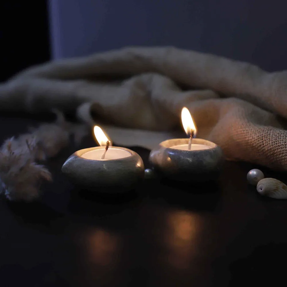 Counch-shaped Soapstone Tealight Candle Holder
