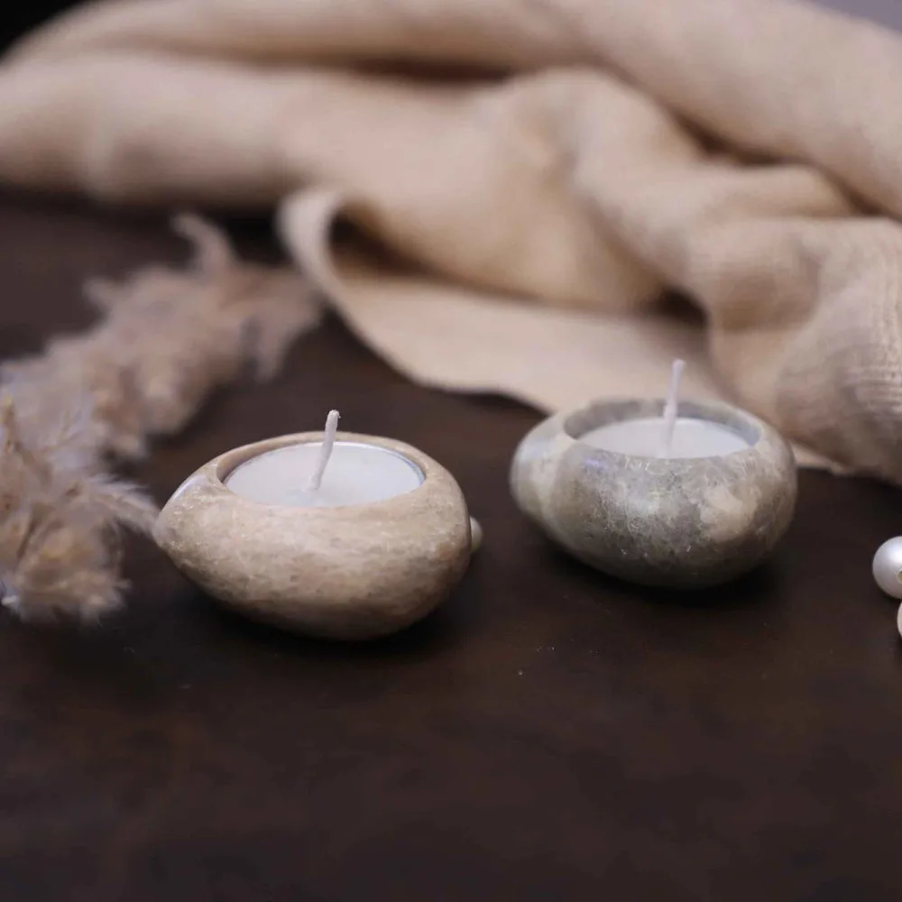 Counch-shaped Soapstone Tealight Candle Holder